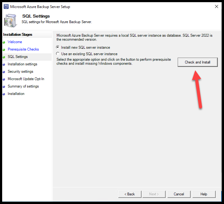 Install new instance of SQL